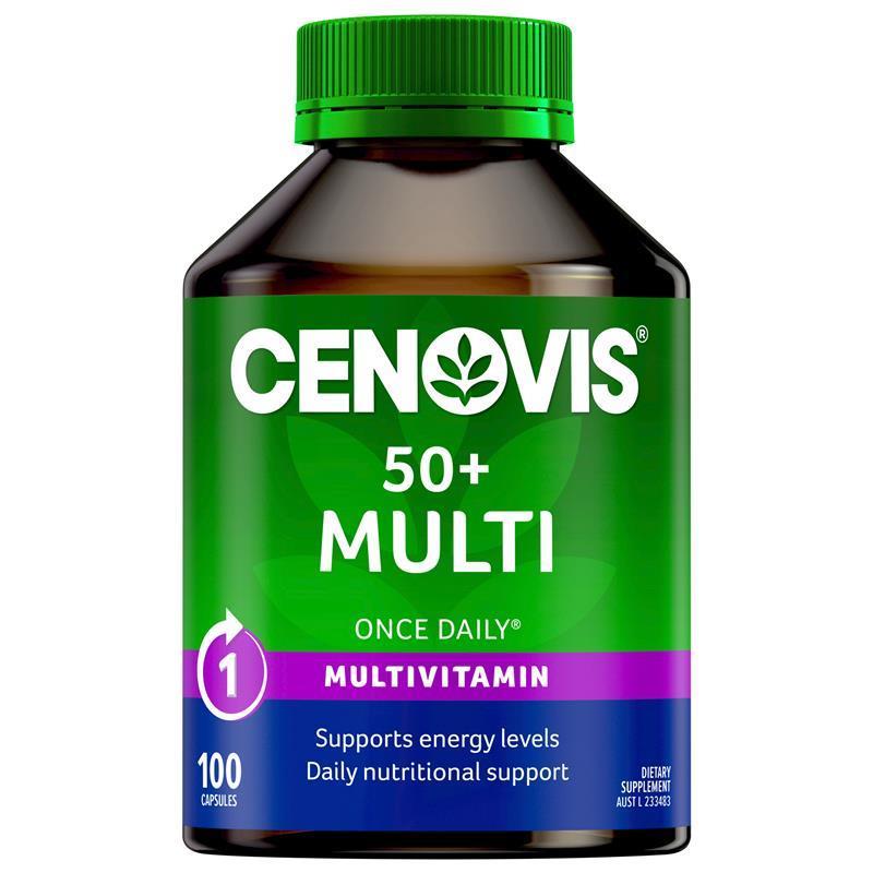 Load image into Gallery viewer, Cenovis Once Daily 50+ Multi Vitamins &amp; Minerals 100 Capsules
