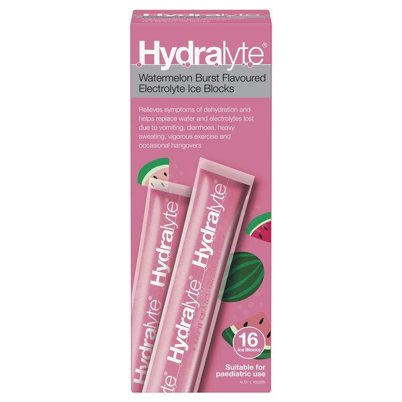 Load image into Gallery viewer, Hydralyte Electrolyte Ice Blocks Watermelon 16
