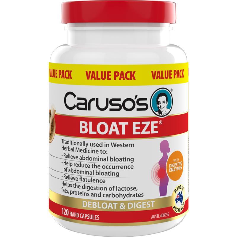 Load image into Gallery viewer, Carusos Bloat Eze 120 Capsules Exclusive Size
