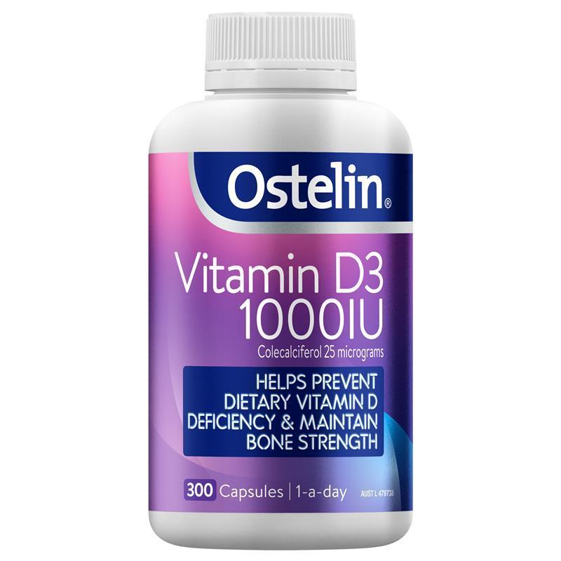 Load image into Gallery viewer, Ostelin Vitamin D3 1000IU 300 Capsules Exclusive Size
