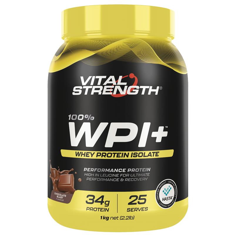 Load image into Gallery viewer, Vital Strength WPI Plus 100 Whey Protein Isolate Chocolate 1Kg
