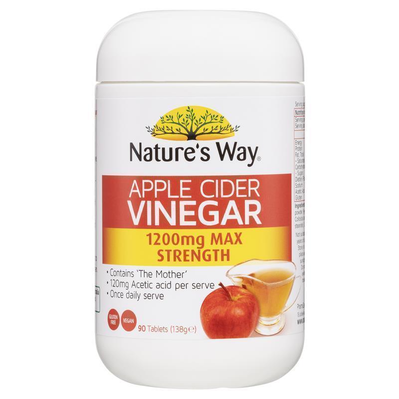 Load image into Gallery viewer, Nature's Way Apple Cider Vinegar 1200mg 90 Tablets
