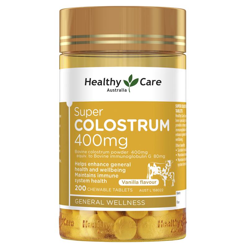 Load image into Gallery viewer, Healthy Care Super Colostrum 400mg 200 Chewable Tablets
