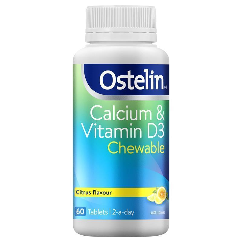 Load image into Gallery viewer, Ostelin Calcium &amp; Vitamin D3 60 Chewable Tablets
