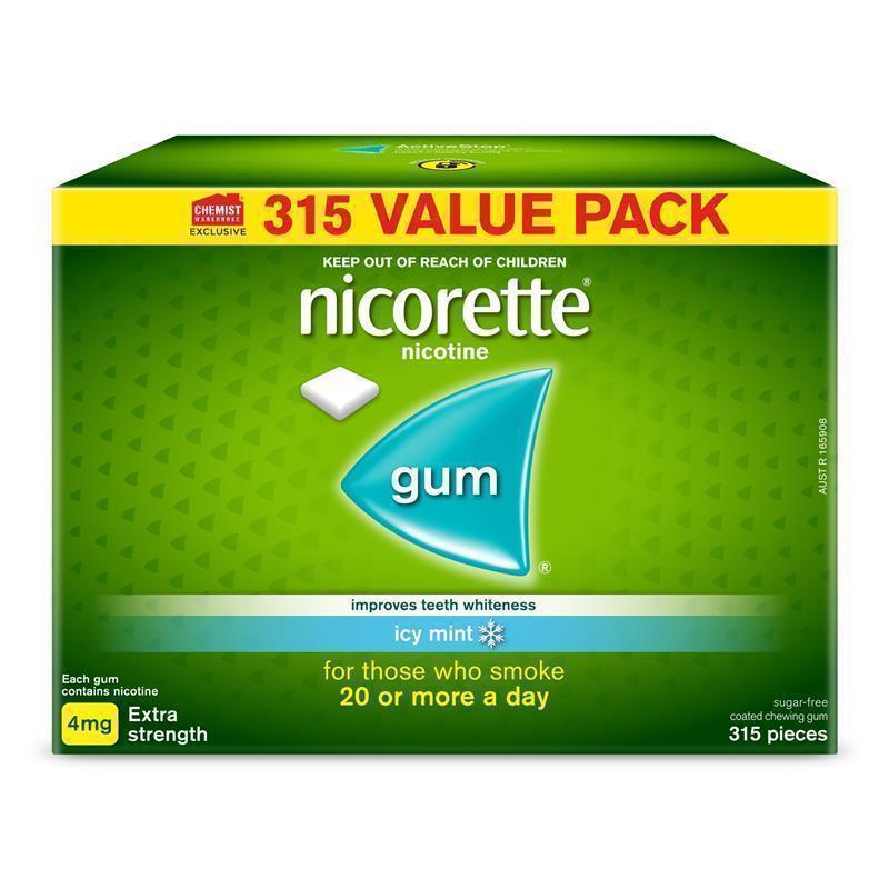 Load image into Gallery viewer, Nicorette Quit Smoking Extra Strength Nicotine Gum Icy Mint Exclusive Size 315 Pack
