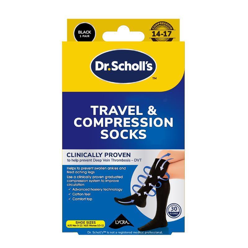 Load image into Gallery viewer, Dr.Scholls Travel and Compression Socks Black Large
