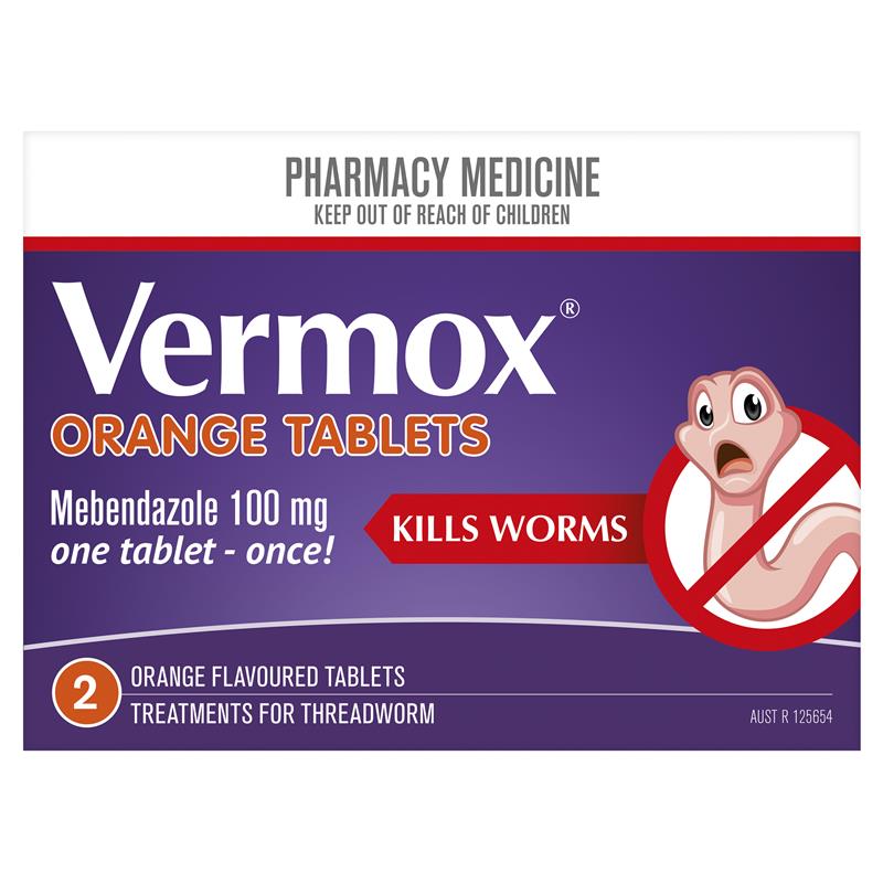 Load image into Gallery viewer, Vermox Worming Treatment Orange 2 Tablets
