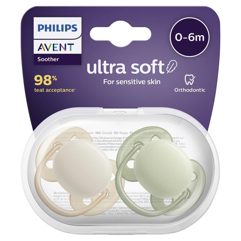 Load image into Gallery viewer, Avent Ultra Soft Soother Neutral 0 - 6 Months 2 Pack
