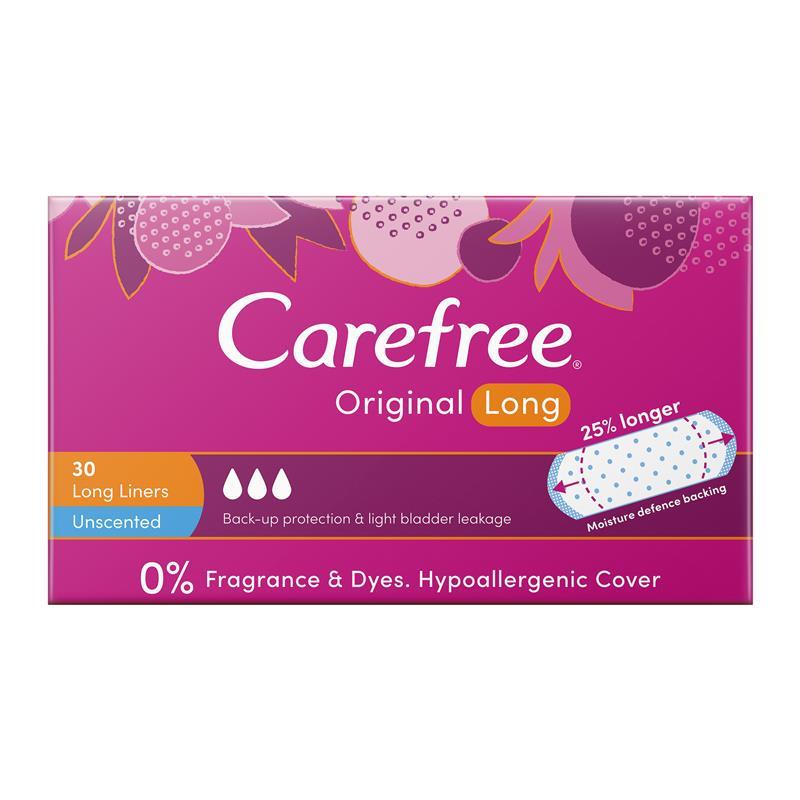 Load image into Gallery viewer, Carefree Longs Original Unscented Panty Liners 30 Pack

