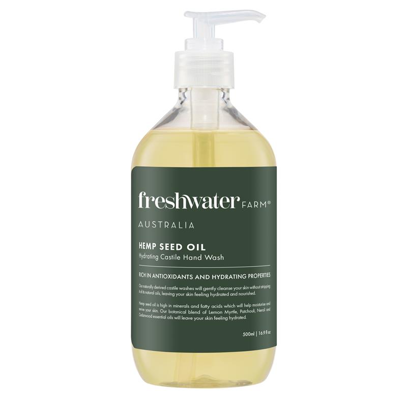 Load image into Gallery viewer, Freshwater Farm Australia Hemp Seed Oil Hydrating Castile Hand Wash 500ml
