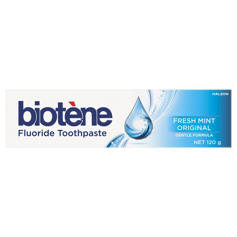 Load image into Gallery viewer, Biotene Dry Mouth Relief Fluoride Toothpaste Fresh Mint 120g
