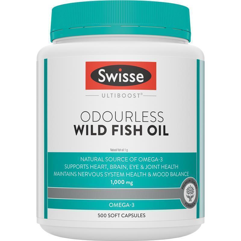 Load image into Gallery viewer, Swisse Ultiboost Odourless Wild Fish Oil 1000mg 500 Capsules Exclusive Size
