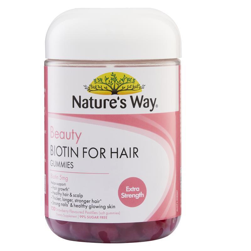 Load image into Gallery viewer, Nature's Way Beauty Biotin for Hair Gummies 120 Pastilles
