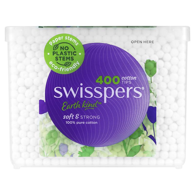 Load image into Gallery viewer, Swisspers Paper Stems Cotton Tips 400 Pack

