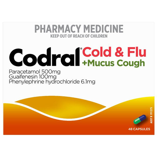 Codral Cold & Flu + Mucus Cough 48 Capsules