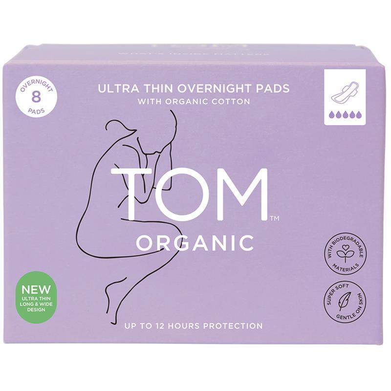 Load image into Gallery viewer, TOM Organic Overnight Pads 8 Pack
