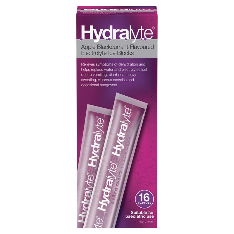Load image into Gallery viewer, Hydralyte Rehydration Ice Blocks Apple Blackcurrant 16 Pack
