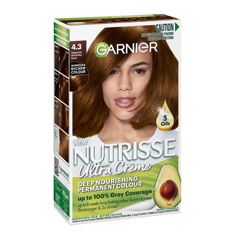 Load image into Gallery viewer, Garnier Nutrisse 4.3 Cappucino Dark Golden Brown
