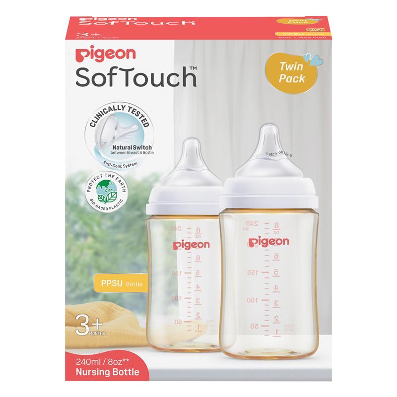 Load image into Gallery viewer, Pigeon SofTouch Bottle PPSU 240ml Twin Pack
