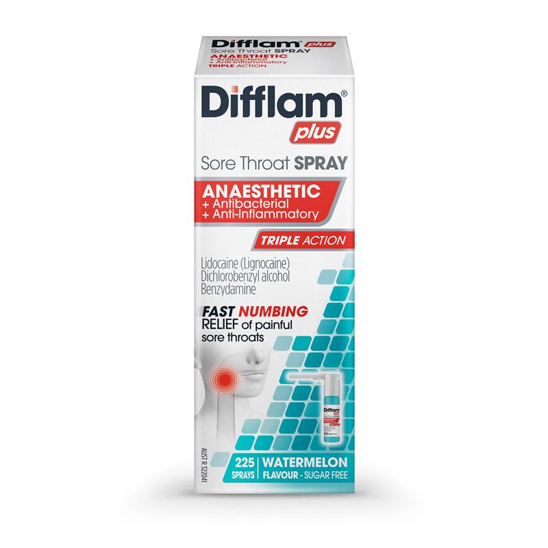 Load image into Gallery viewer, Difflam Plus Sore Throat Anaesthetic Spray Watermelon 30ml
