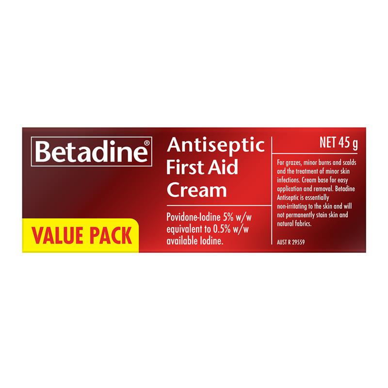 Load image into Gallery viewer, Betadine Antiseptic First Aid Cream 45g
