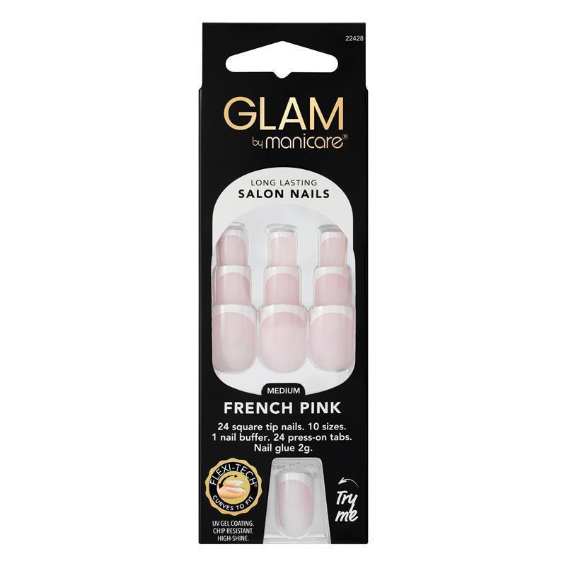 Load image into Gallery viewer, Glam By Manicare Press On Nails French Pink Medium Square French Kit
