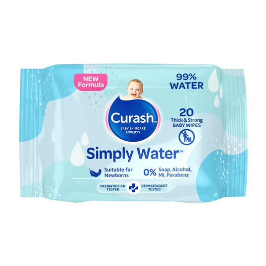 Curash Simply Water Wipes 20 Pack