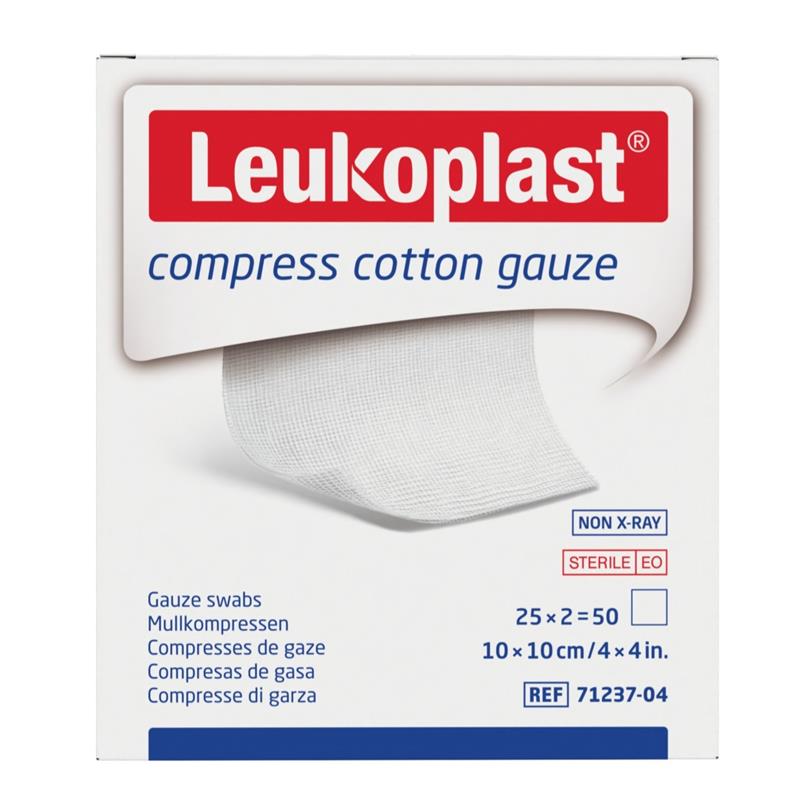 Load image into Gallery viewer, Leukoplast Compress Cotton Gauze 10 x 10cm 50 Pack
