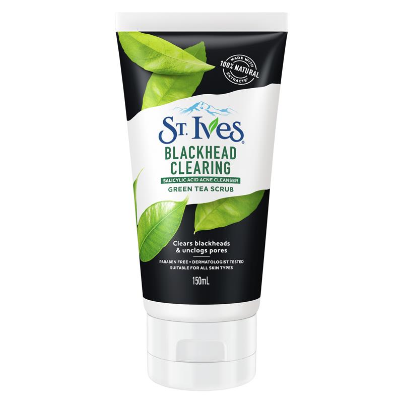 Load image into Gallery viewer, St Ives Blackhead Clearing Green Tea Scrub 150ml/170g
