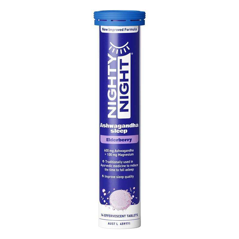 Load image into Gallery viewer, Nighty Night Sleep Effervescent Elderberry Flavour 14 Tablets

