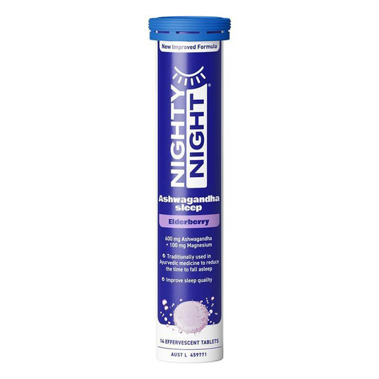 Nighty Night Sleep Effervescent Elderberry Flavour 14 Tablets