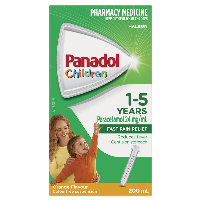 Load image into Gallery viewer, Panadol Children 1-5 Years Suspension Fever &amp; Pain Relief Orange Flavour 200ml
