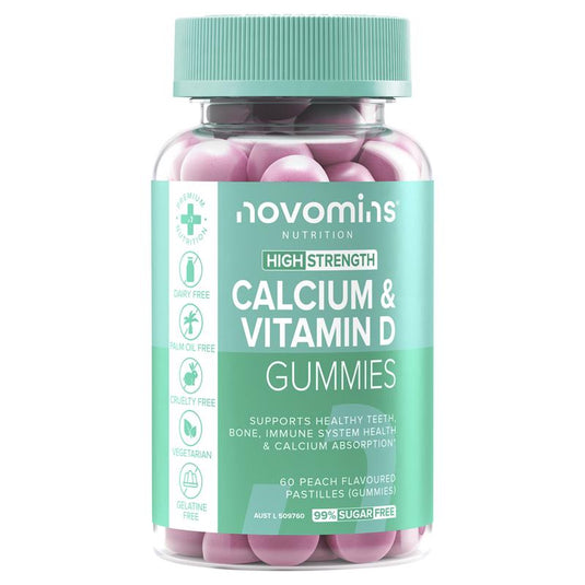 Novomins Calcium & Vitamin D 60 Gummies NEW