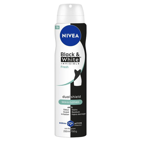 NIVEA Black & White Fresh Aerosol Deodorant 72H Protection 250ml