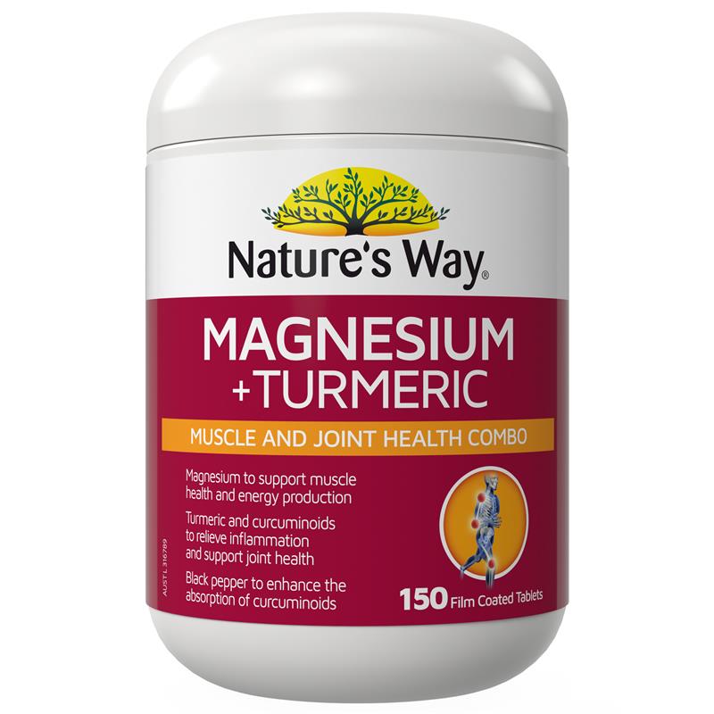 Load image into Gallery viewer, Nature's Way Magnesium + Turmeric 150 Tablets New Formula
