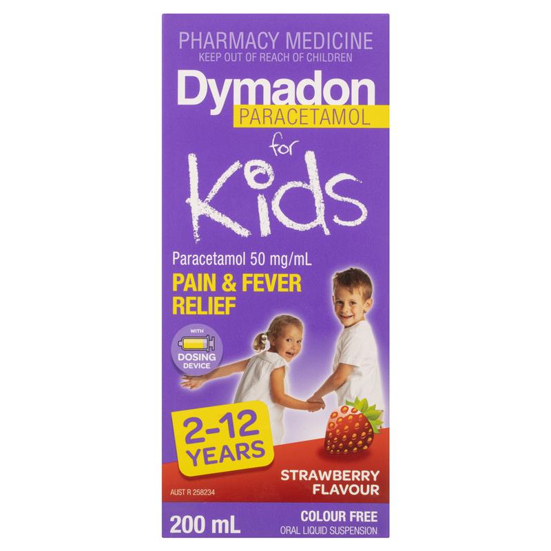 Load image into Gallery viewer, Dymadon for Kids Strawberry 2 Years - 12 Years 200ml
