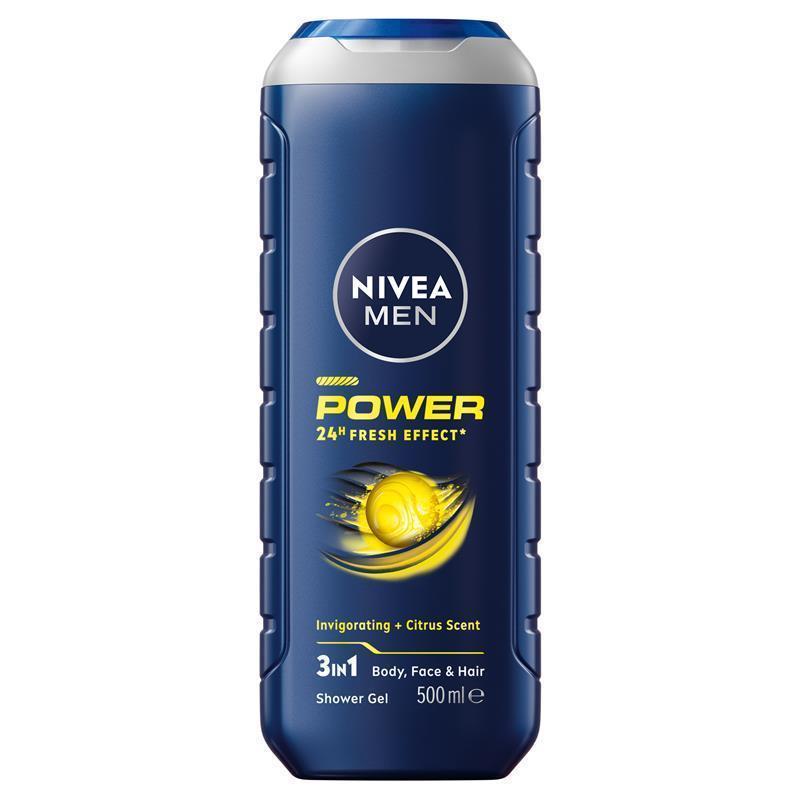 Load image into Gallery viewer, NIVEA MEN Power Refresh 3-IN-1 Shower Gel Body Wash 500ml

