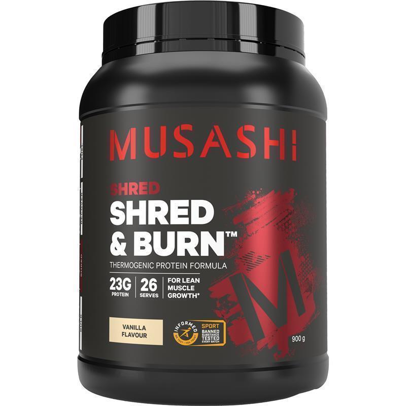 Load image into Gallery viewer, Musashi Shred And Burn Vanilla 900g
