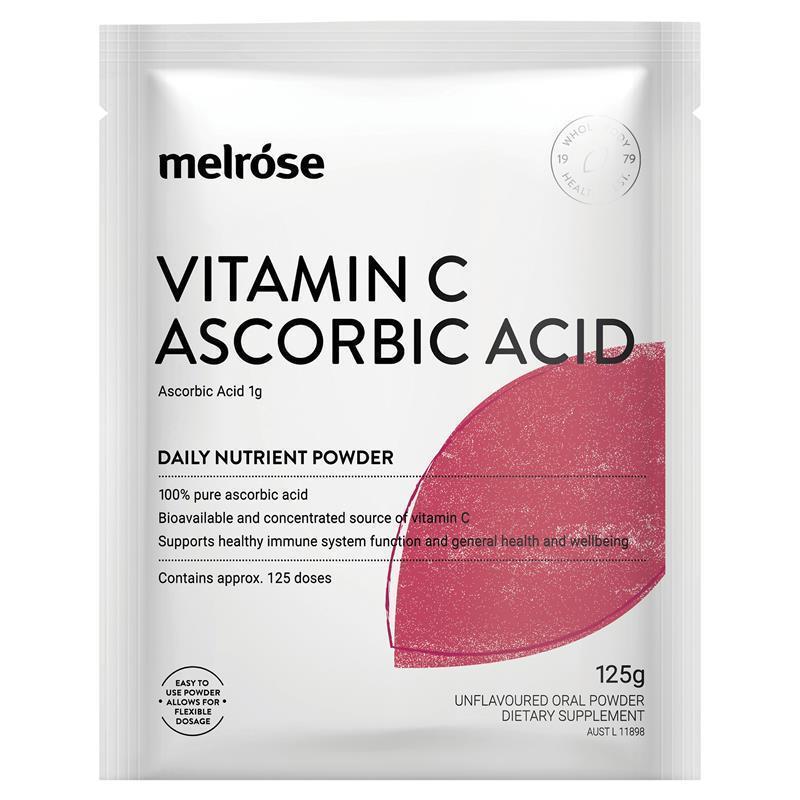 Load image into Gallery viewer, Melrose Vitamin C + Ascorbic Acid 125g Powder
