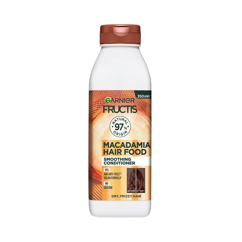 Load image into Gallery viewer, Garnier Fructis Hair Food Smoothing Macadamia Conditioner For Unruly Hair 350ml
