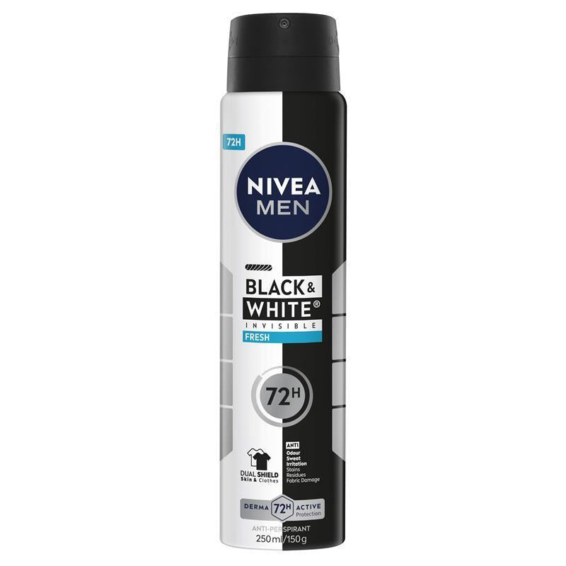 Load image into Gallery viewer, NIVEA MEN Black &amp; White Fresh Aerosol Deodorant 72H Protection 250ml
