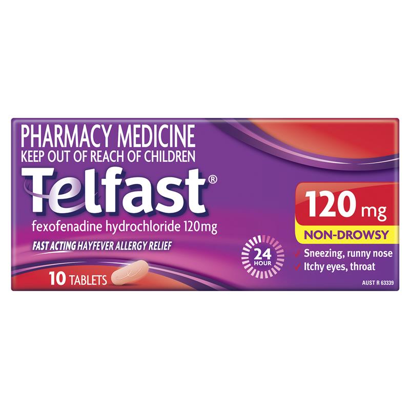 Load image into Gallery viewer, Telfast Hayfever Allergy Tablets 120mg 10 Pack
