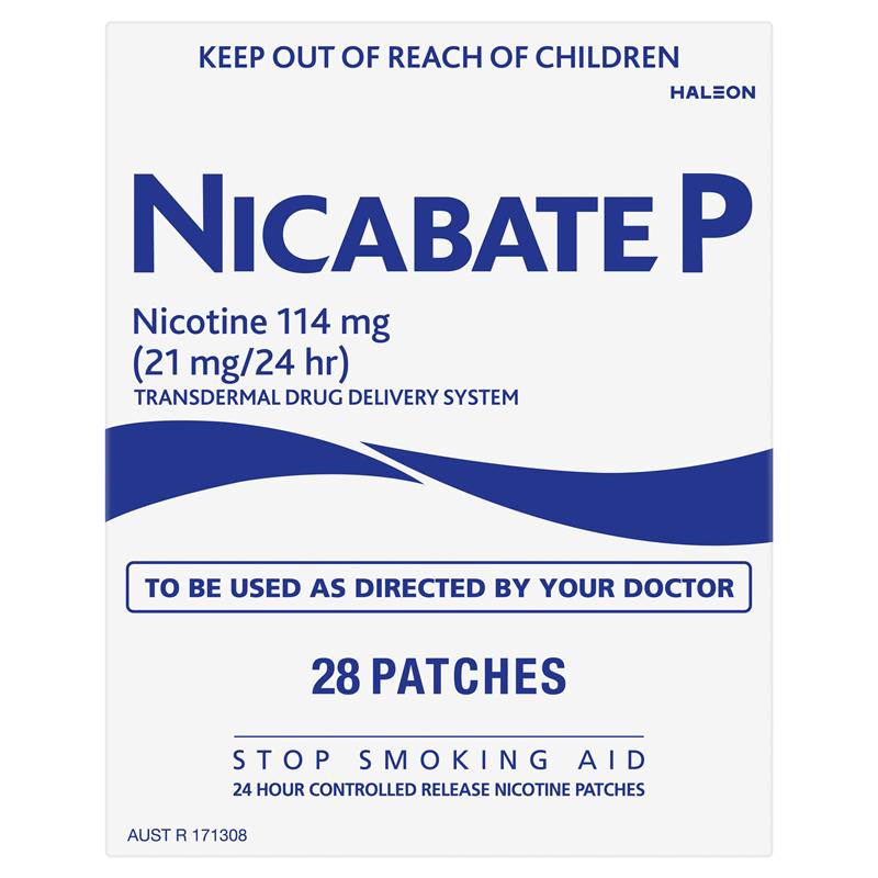 Load image into Gallery viewer, Nicabate P Patch Quit Smoking 21mg 28 Patches
