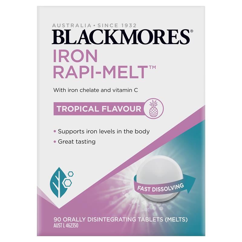 Load image into Gallery viewer, Blackmores Iron Rapi-Melt 90 Tablets
