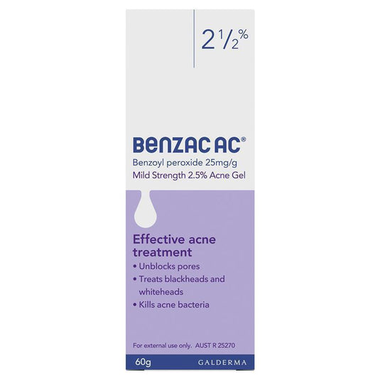 Benzac AC Mild Strength 2.5% Acne Gel 60g