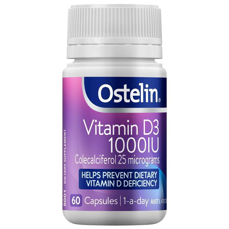 Load image into Gallery viewer, Ostelin Vitamin D3 1000IU 60 Capsules
