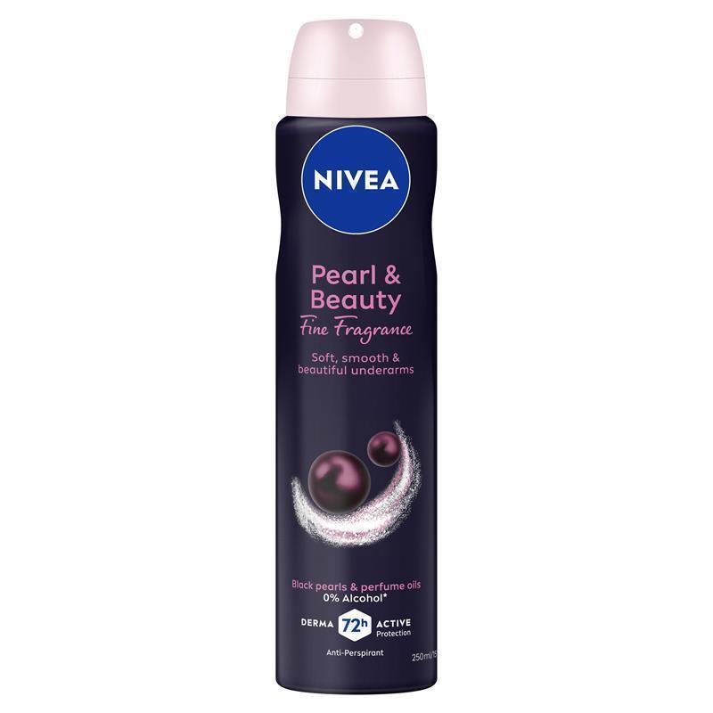 Load image into Gallery viewer, NIVEA Pearl And Beauty Fine Fragrance Black Pearls Aerosol Deodorant 72H Protection 250ml
