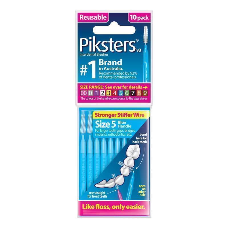 Load image into Gallery viewer, Piksters Interdental Brushes Size 5 Blue 10 Pack
