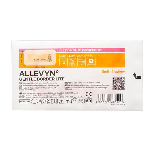 Allevyn Gentle Border Lite 12.5cm x 5.5cm Single Dressing