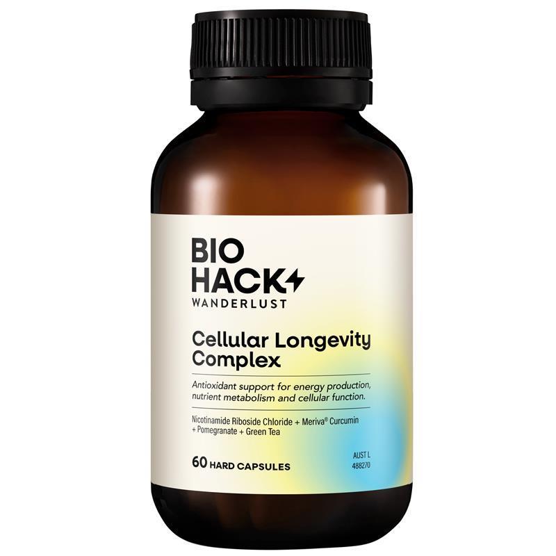 Load image into Gallery viewer, BioHack Wanderlust Cellular Longevity Complex 60 Capsules
